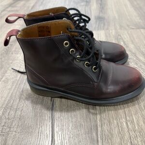 Dr. Martens Dark Red Leather Boots